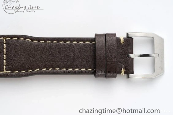 MIROTIME 0524 Pilot Chrono SS AZF 1:1 Best Edition Blue Dial on Brown Leather Strap A TimelessDesign 7060